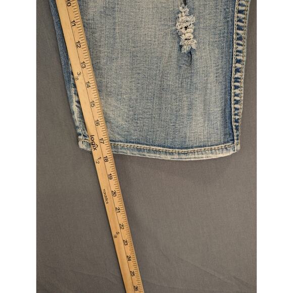 Seven7 Shorts Women's 20 Stretch Denim Mid-Rise Distressed Blue Cotton - Picture 4 of 12